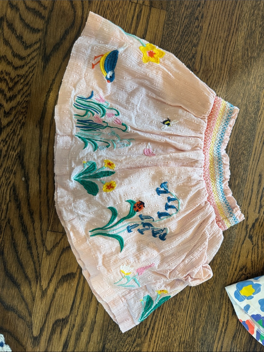 Mini Boden Pink Embroidered Floral Skirt - Picture 1 of 1